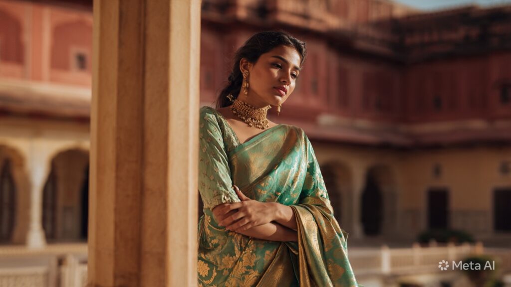 Explore 20 trending Gemini AI prompts for girl in saree styles. Create stunning, elegant, traditional, and modern AI-generated images with creative prompt ideas