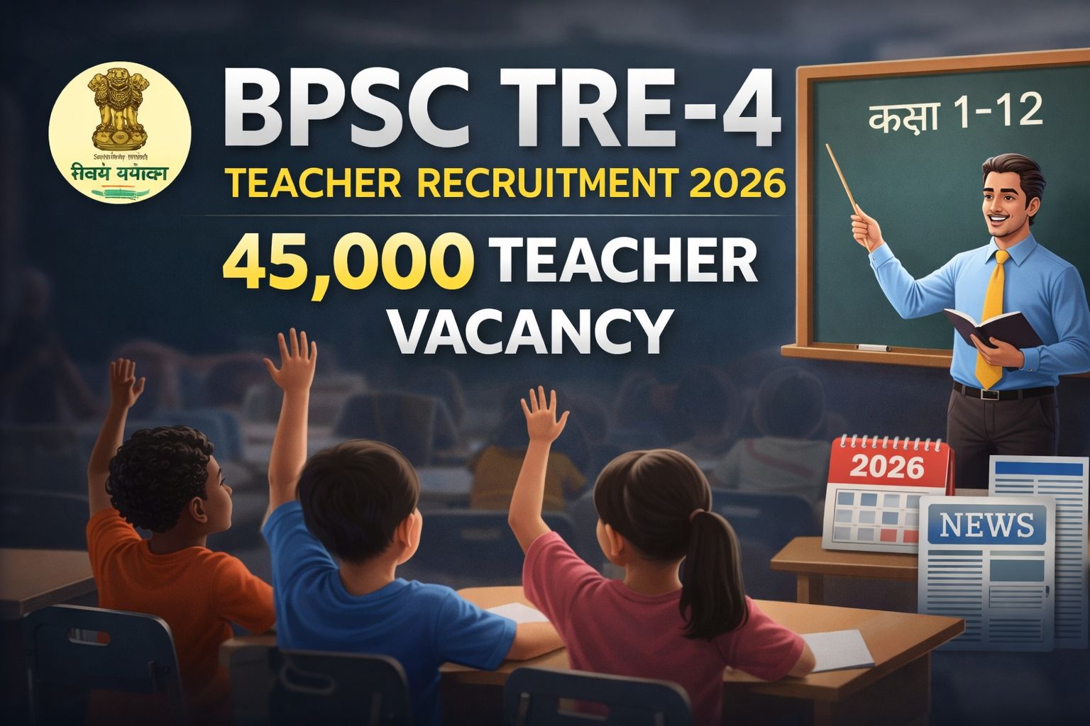 BPSC TRE-4 Notification 2026: 45,000 Teacher Vacancy Update