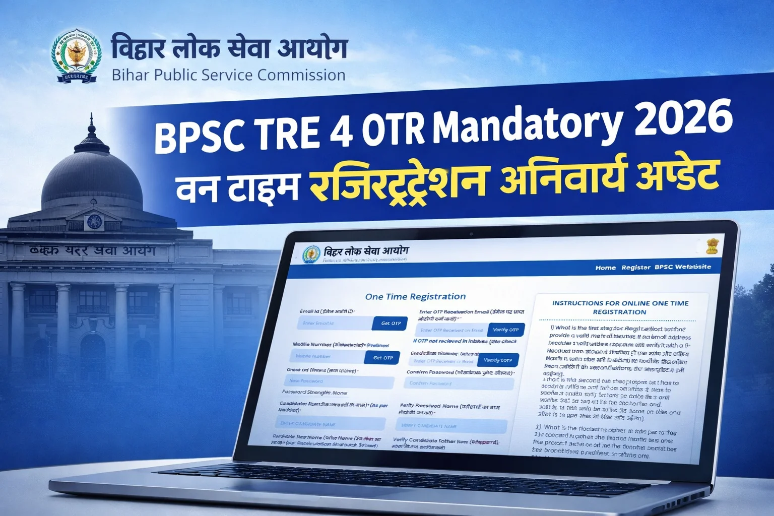BPSC TRE 4 OTR Mandatory 2026 Update: Complete Guide for One Time Registration Before Applying