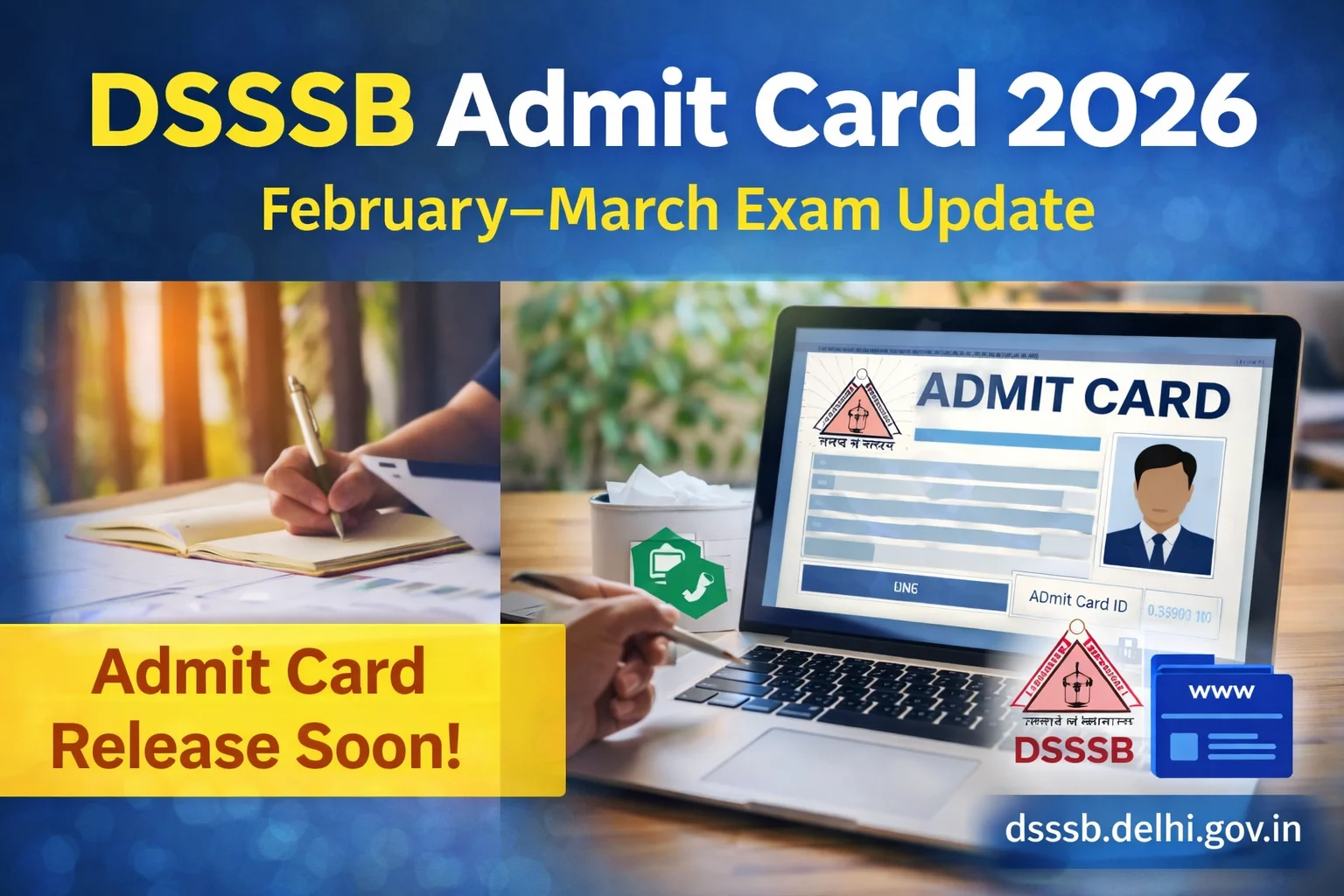 DSSSB Admit Card 2026 Latest News: February–March Exams Hall Ticket Release Update