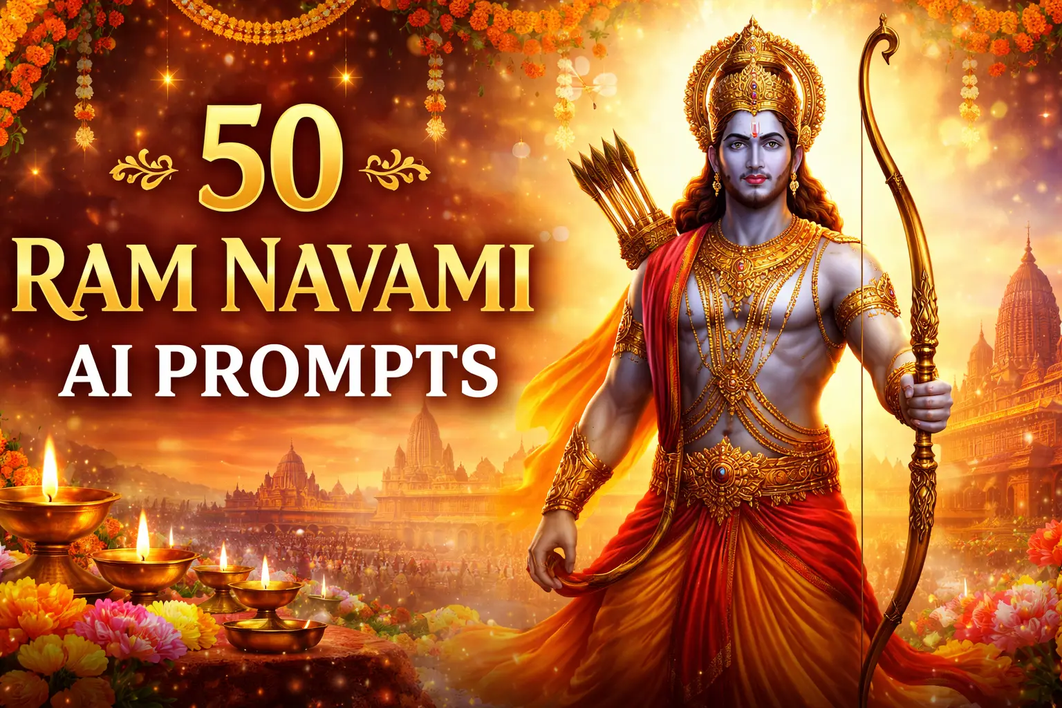 50 Ram Navami AI Prompts | Create Stunning Lord Rama Images