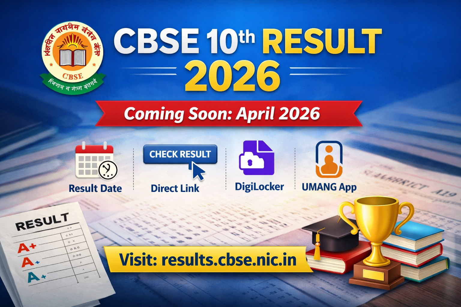 Check CBSE 10th Result 2026 online at results.cbse.nic.in